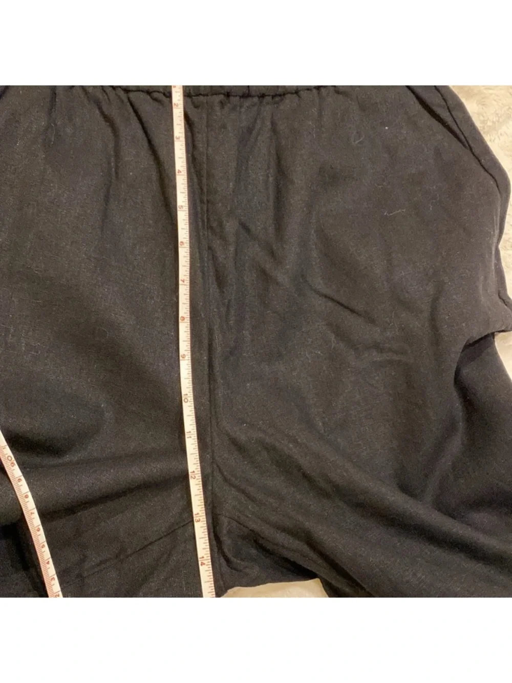 Banana Republic Black Linen Straight Leg Pull Up Pants Size Large
